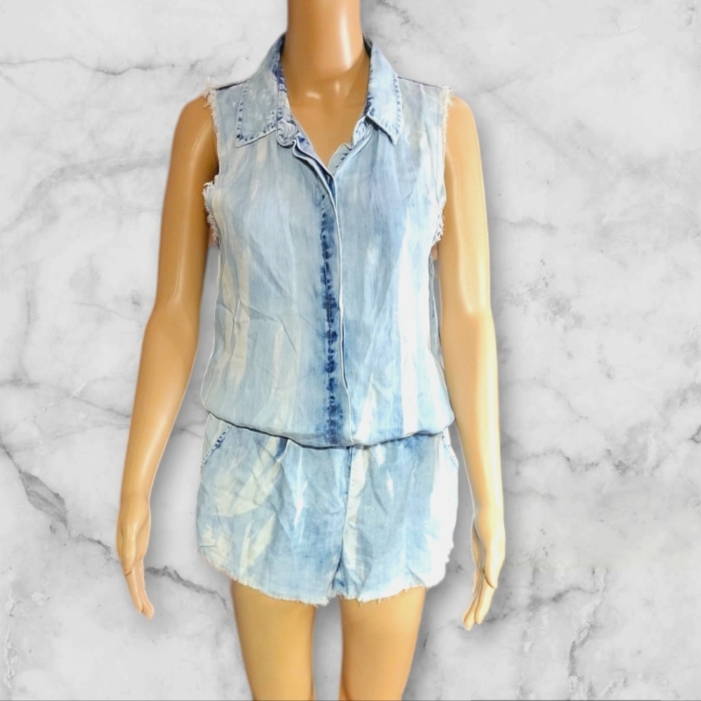 Vintage Havana Short Washed  Soft Denim Romper